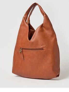 Urban Originals Lenora Slouch Hobo Tote Vegan Leather Caramel Tan